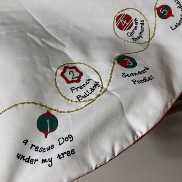 Sleigh Hill Trading Co. 12 Dogs of Christmas Tree Skirt 54" Holiday - Picture 4 of 9